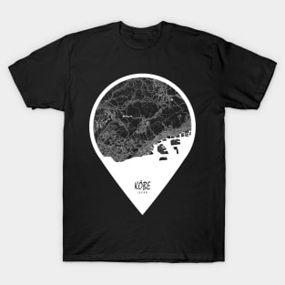 Kobe, Kansai, Japan City Map - Travel Pin T-Shirt